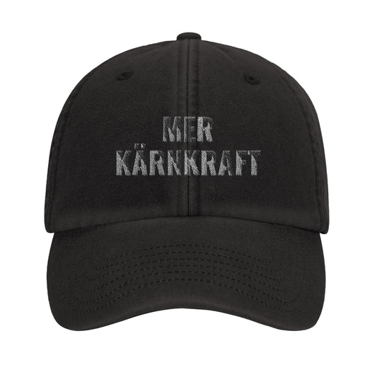 Mer kärnkraft-keps med vit brodyr från Nordbruk, produktbild.