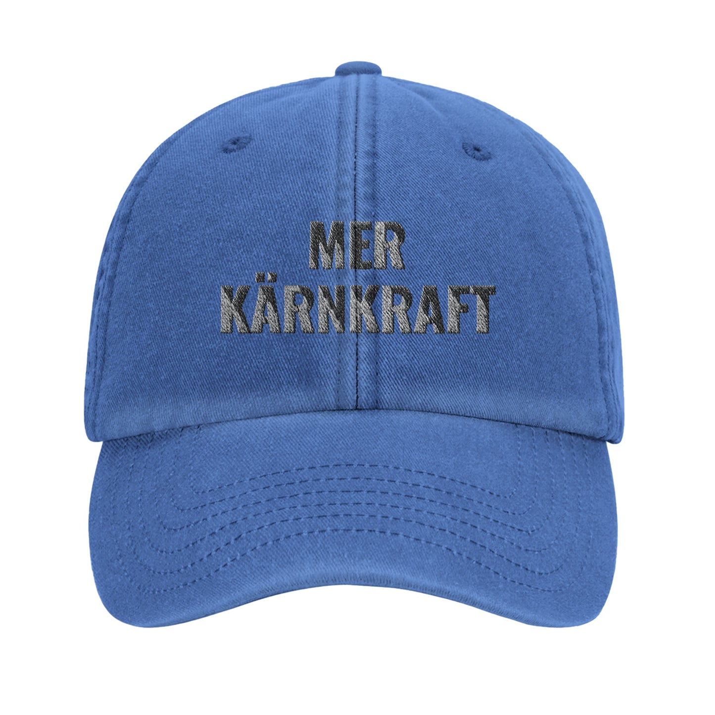 Mer kärnkraft-keps med vit brodyr från Nordbruk, produktbild.