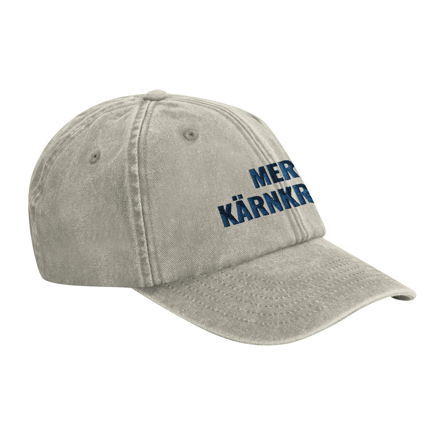 Mer kärnkraft-keps med blå brodyr från Nordbruk, produktbild.