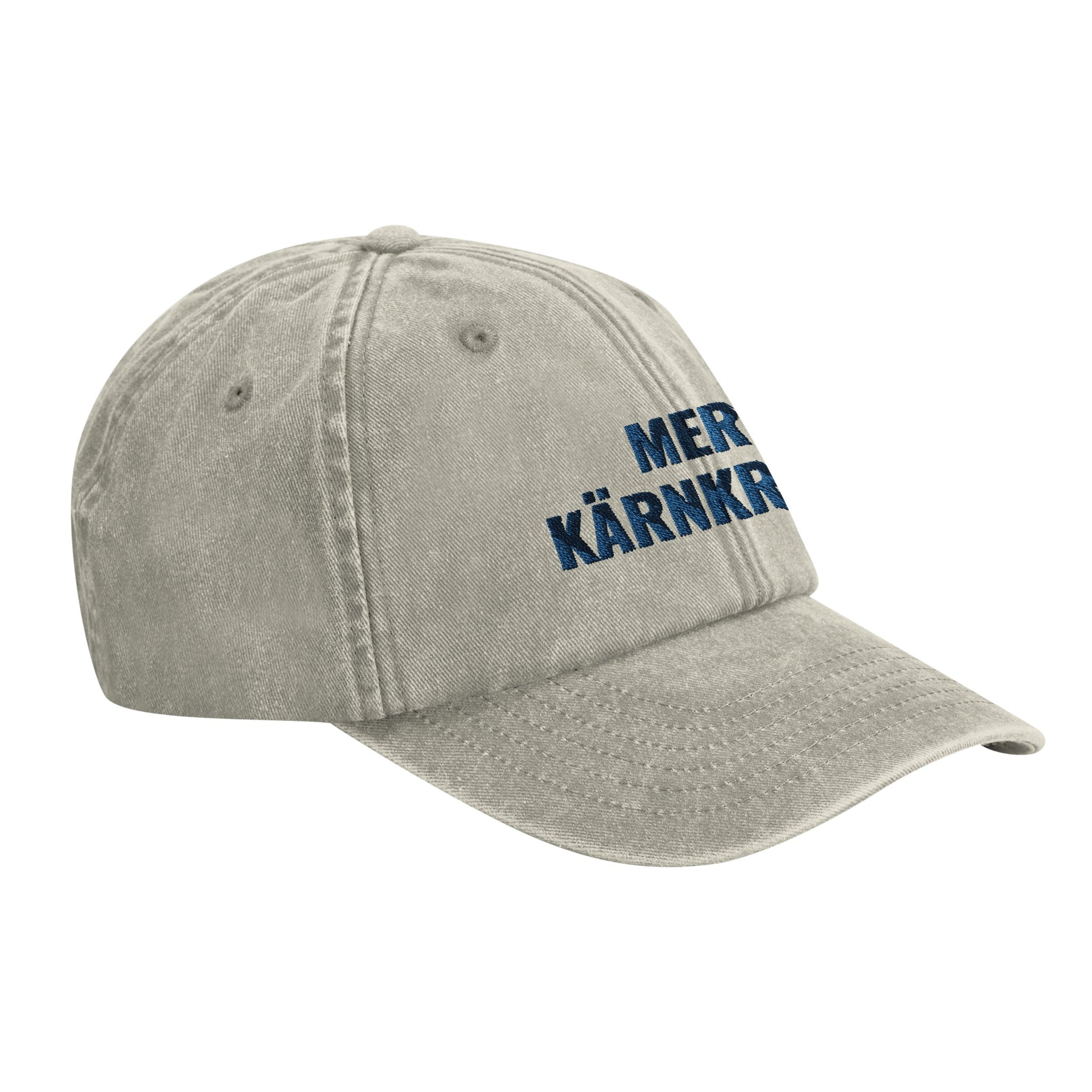 Mer kärnkraft-keps med blå brodyr från Nordbruk, produktbild.