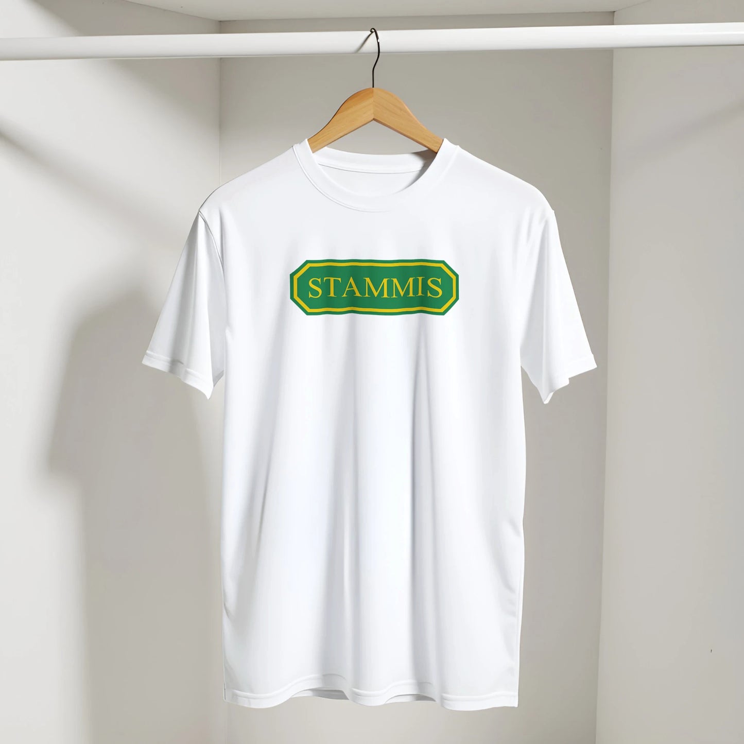 Vit STAMMIS-t-shirt från Nordbruk, produktbild.