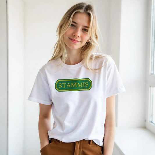 Vit STAMMIS-t-shirt från Nordbruk, produktbild.